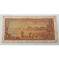 1966 TW de Jongh South Africa 1 Rand- R1 -English -Afrikaans - Prefix A534 -Bank Note