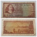 1966 TW de Jongh South Africa 1 Rand- R1 -English -Afrikaans - Prefix A534 -Bank Note