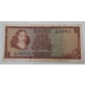 1966 TW de Jongh South Africa 1 Rand- R1 -English -Afrikaans - Prefix B266 -Bank Note
