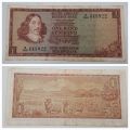 1966 TW de Jongh South Africa 1 Rand- R1 -English -Afrikaans - Prefix B266 -Bank Note