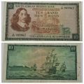 1966 TW de Jongh South Africa 10 Rand- R10 -English -Afrikaans- Prefix C141-Bank Note
