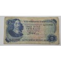 1976 TW de Jongh South Africa 2 Rand- D152-Prefix D6 -Bank Note