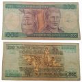 1981-1984  Brazil 200 Cruzeiros Bank note -Circulated
