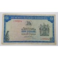 2 March 1973 Rhodesia one Dollar Bank Note -Circulated