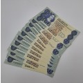 10x 1984 South Africa GPC De Kock R2 Notes -UNCIRCULATED with consecutive numbers