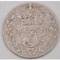 1920 United Kingdom 3 Pence - George V-Circulated