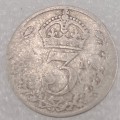 1917 United Kingdom 3 Pence - George V-Circulated