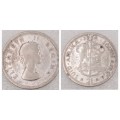 1956  South Africa Silver 2 Shillings - Elizabeth II 1st portrait