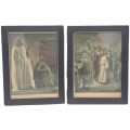 2 very old Framed Prints Jesus Erscheint Magdalena and Judaskuss