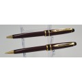 Pre-owned Maroon Pen and Pencil Gift Set in Case