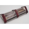 Pre-owned Maroon Pen and Pencil Gift Set in Case