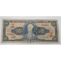 1960-1961 Brazil 500 Cruzeiros Thesouro Nacional-Bank note-Bank stamped