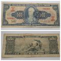 1960-1961 Brazil 500 Cruzeiros Thesouro Nacional-Bank note-Bank stamped