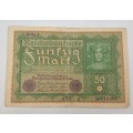 1919 Germany (1871-1948) 50 Mark Reichsbank note