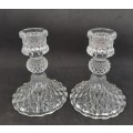 A Pair of Crystal Candle Sticks 10,5cm