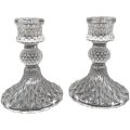 A Pair of Crystal Candle Sticks 10,5cm