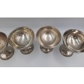 4 Antique Royal Silver Plated Wine Goblets -see condition