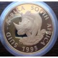 BIG FIVE NATURA SERIE 1994 - 1998 5 x 1OZ GOLD COINS WITH CERTIFICATION SA-MINT