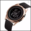 Skmei Slimline Lightweight Metal Case Digital Full function Ladies watch, 50 m waterproof, Rose Gold