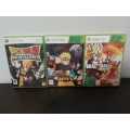 3x Xbox 360 Games (Dragonball Z Burst Limit, Naruto Ninja Storm 3 and Dragonball Z Xenoverse.)