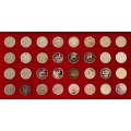 1965 - 1992 Set of 32 Proof R1 Coins in Display box