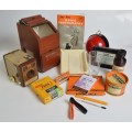 Johnson Home Photography Kit, Johnson Exactum Contact Printer and Kodak Brownie Flash IV Camera