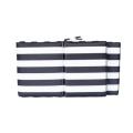 Seated By Jenkie Black & White Stripe W.Proof Thick outdoor patio Lounger Cushion (190 x50cm)