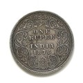 BRITISH INDIA 1876 SILVER RUPEE