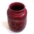 LUCIA WARE MAROON/RED FLORAL VASE 160MM