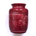 LUCIA WARE MAROON/RED FLORAL VASE 160MM