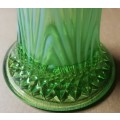 CARNIVAL GLASS-NORTHWOOD-OPALESCENT GREEN VASE 250MM **EXCELLENT**