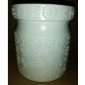 FABULOUS HUGE MID CENTURY PORTMEIRON TOTEM MATT WHITE STORAGE/BISCUIT JAR AND LID *EXCELLENT*