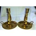 PAIR SOLID BRASS GIMBALS - SHIP'S CANDLE HOLDERS 175 X 150MM
