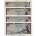 T W DE JONGH 5 RAND 1ST ISSUE 4 NOTES SEQUENCE **BID PER NOTE**