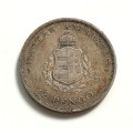 HUNGARY 1936 SILVER 2 PENGO COIN