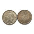 SWEDEN 1945 + 1946 SULVER KRONA (2 COINS)