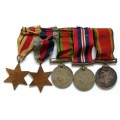 WW2 GROUP OF 5 MEDALS ISSUED TO H P GUNTER 51578