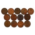 UNION 1947 TO 1959 QUARTER PENNY **ALL DATES** (13 COINS)