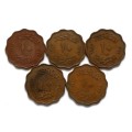 EGYPT 1943 10 MILLIEMES (5 COINS)