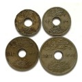 EGYPT 1917 1+2+5+10 MILIEMES (4 COINS)