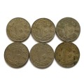 EGYPT 1929-1925 10 MILLEMES (6 COINS)
