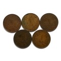 EGYPT 1924 1 MILLEME (5 COINS)