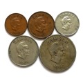 ZAMBIA 1968 1+2+5+10+20 NGWEE (5 COINS)