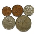ZAMBIA 1968 1+2+5+10+20 NGWEE (5 COINS)