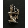 STERLING SILVER PENDANT **WARRIOR WITH BOW** 6.8 GRAMS 15X25MM