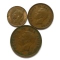 UNION 1942 1/4+1/2+1 PENNY (3 COINS)