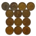 UNION 1948 TO 1960 PENNY ALL DATES (13 COINS)