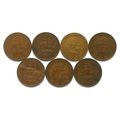 UNION 1940 TO 1946 PENNY ALL DATES  (7 COINS)