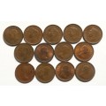 UNION 1947 TO 1959 1/4 PENNY ALL DATES (13 COINS)
