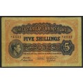 1939 THE EAST AFRICAN CURRENCY BOARD 5 SHILLINGS NOTE